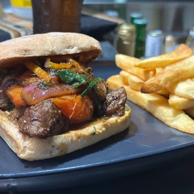 Lomito Sandwich & Fries.